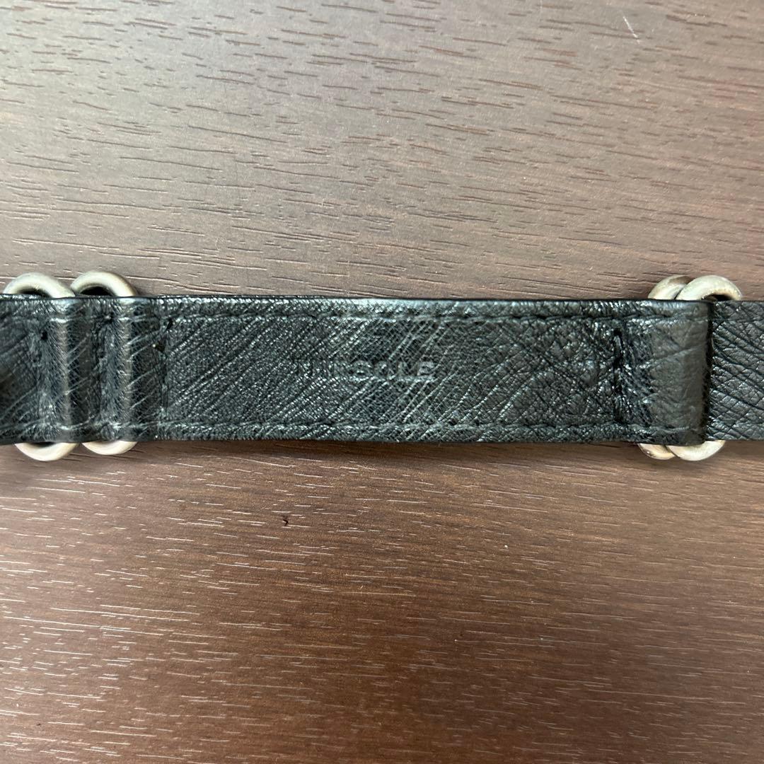 干場着用クロコダイルブラックレザーベルト