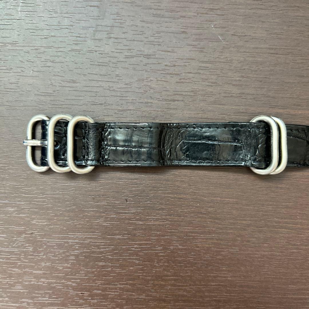 干場着用クロコダイルブラックレザーベルト