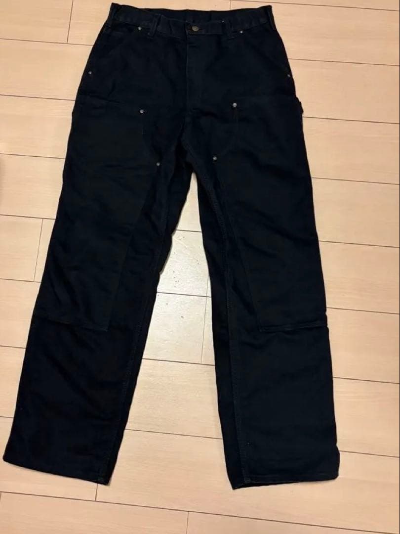 Carhartt B136ダブルニーMADE IN USAブラックW33L32