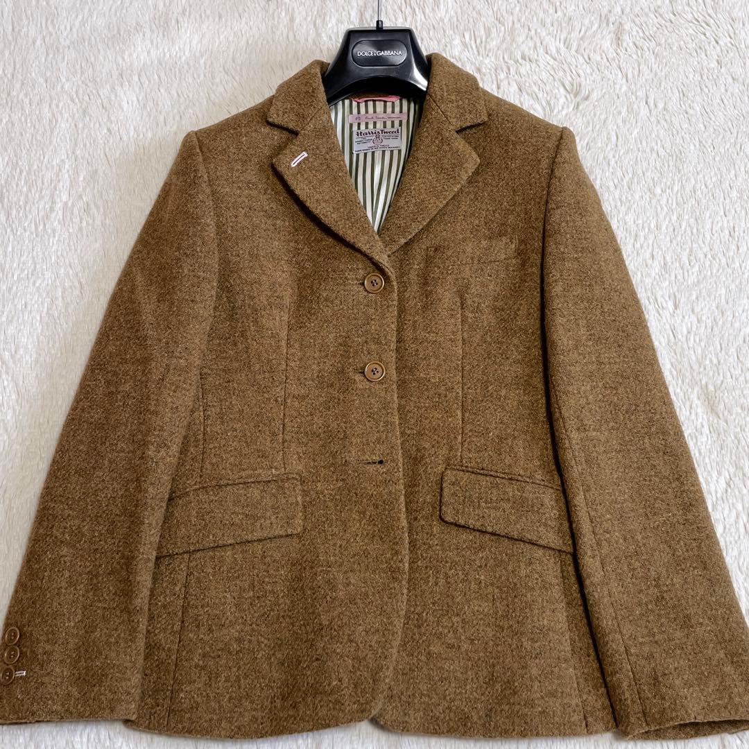 美品 ポールスミス ハリスツイードコラボ ウール テーラードジャケット チェック