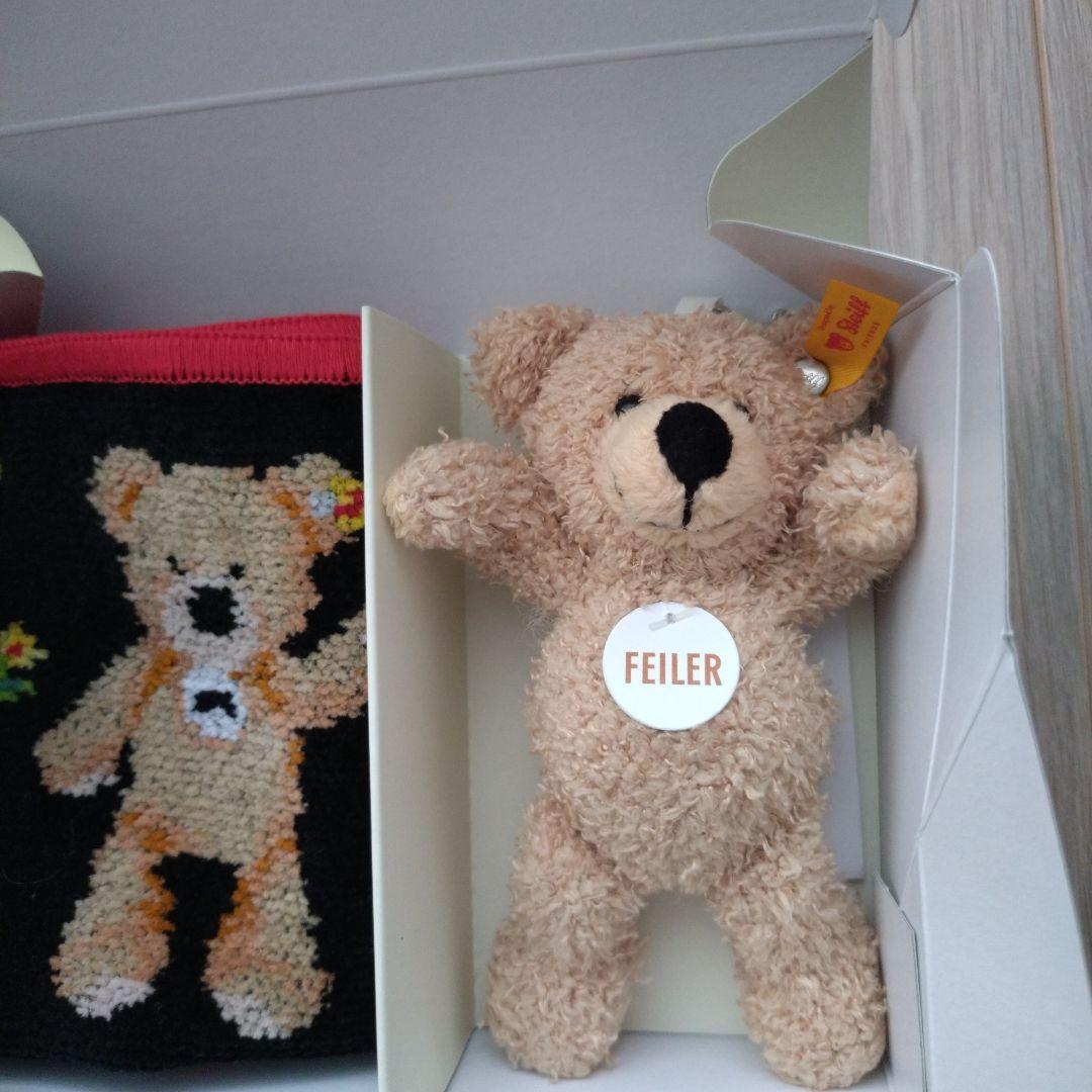 Steiff x Feiler コラボベアとハンカチセット