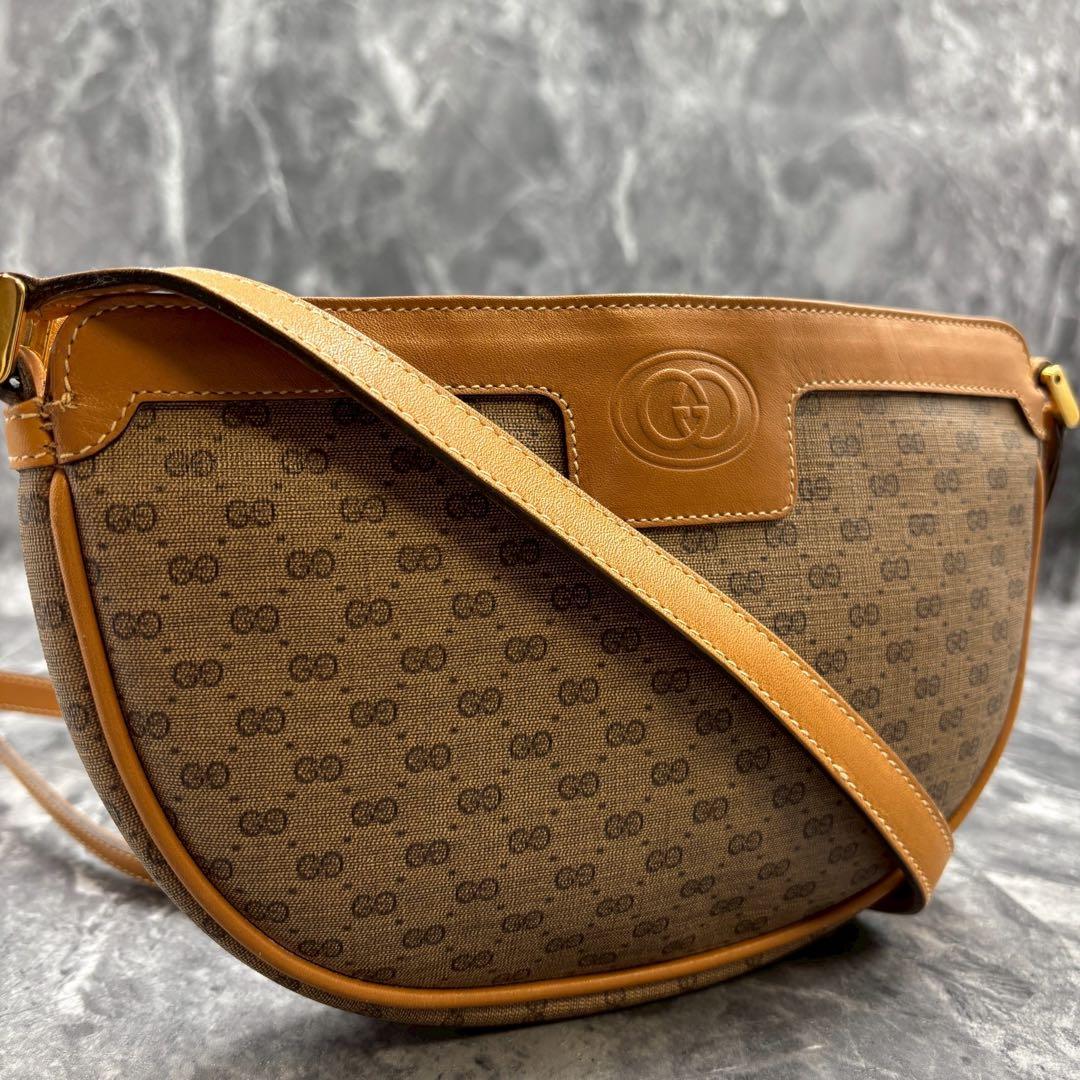 ✨美品✨GUCCI GG ショルダーバッグ ベージュ ブラウン 金具 レザー