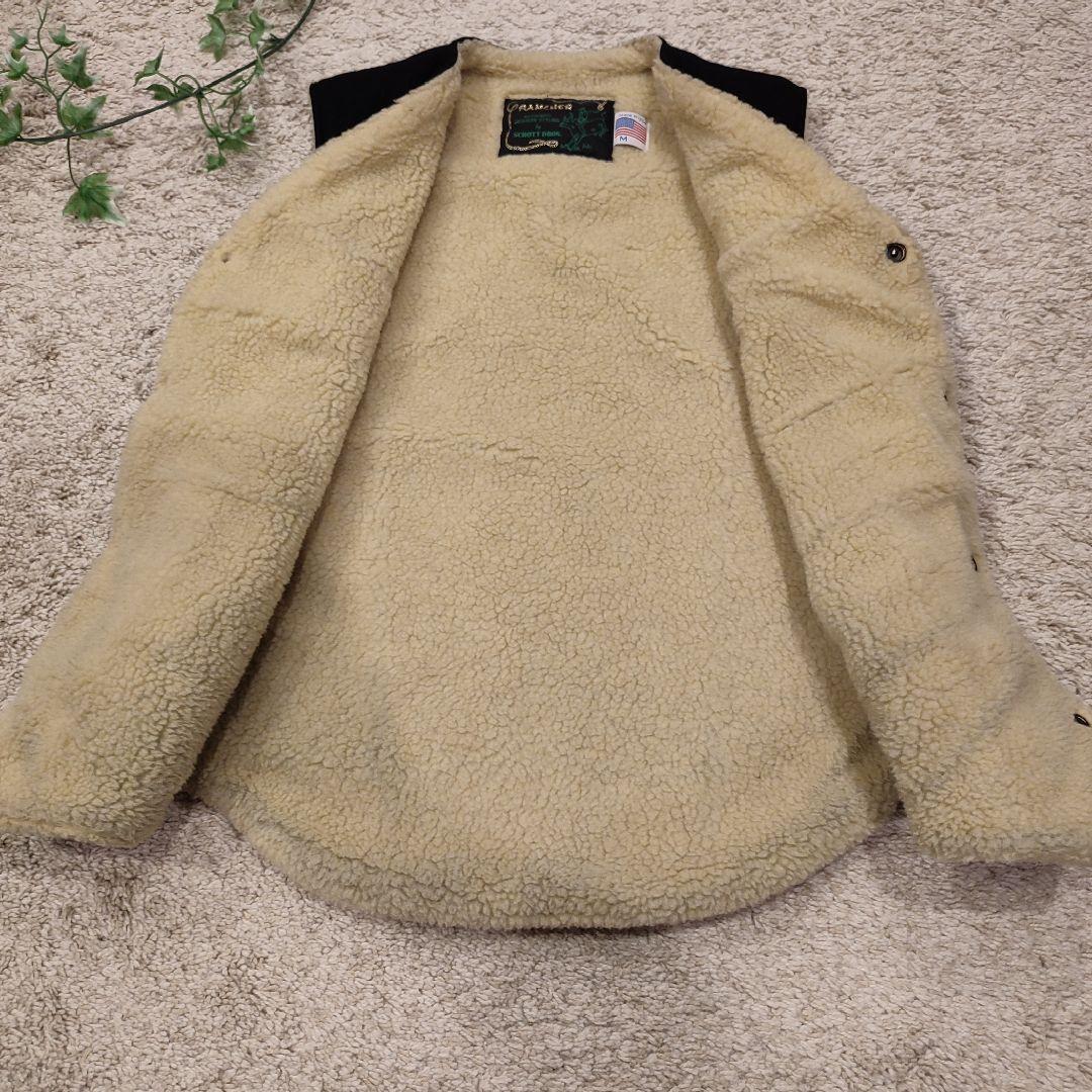 [美品] Schott × BACKDROP 別注 クロスボーン ボア ベストM