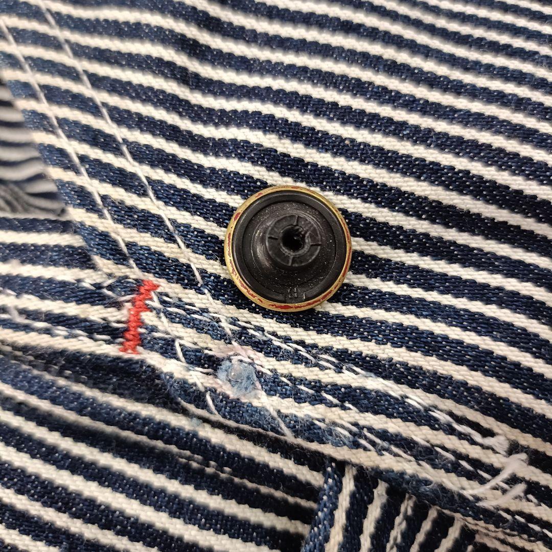 ROUNDHOUSE/オーバーオール/アメリカ製/ストライプ/ワーク/バイク