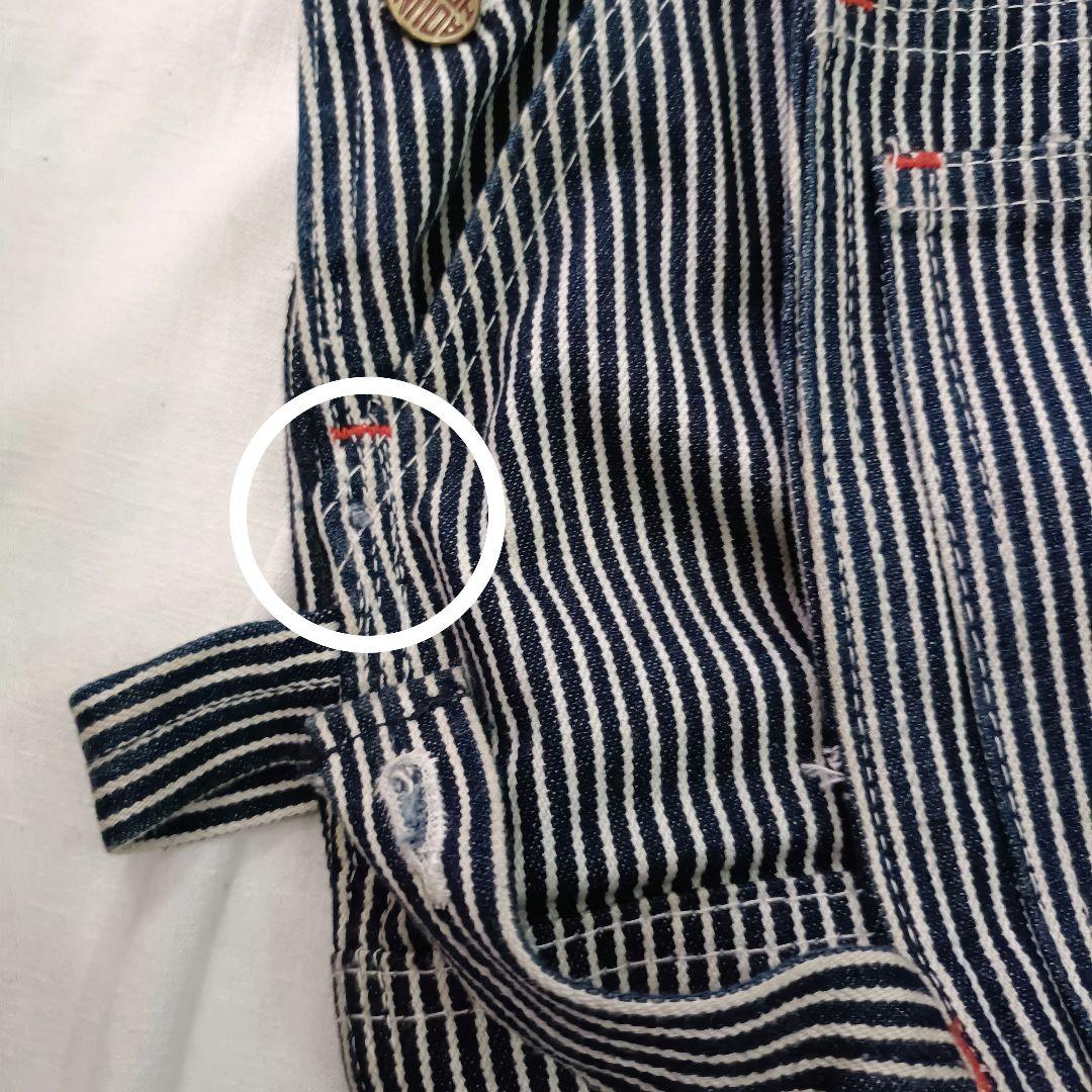 ROUNDHOUSE/オーバーオール/アメリカ製/ストライプ/ワーク/バイク