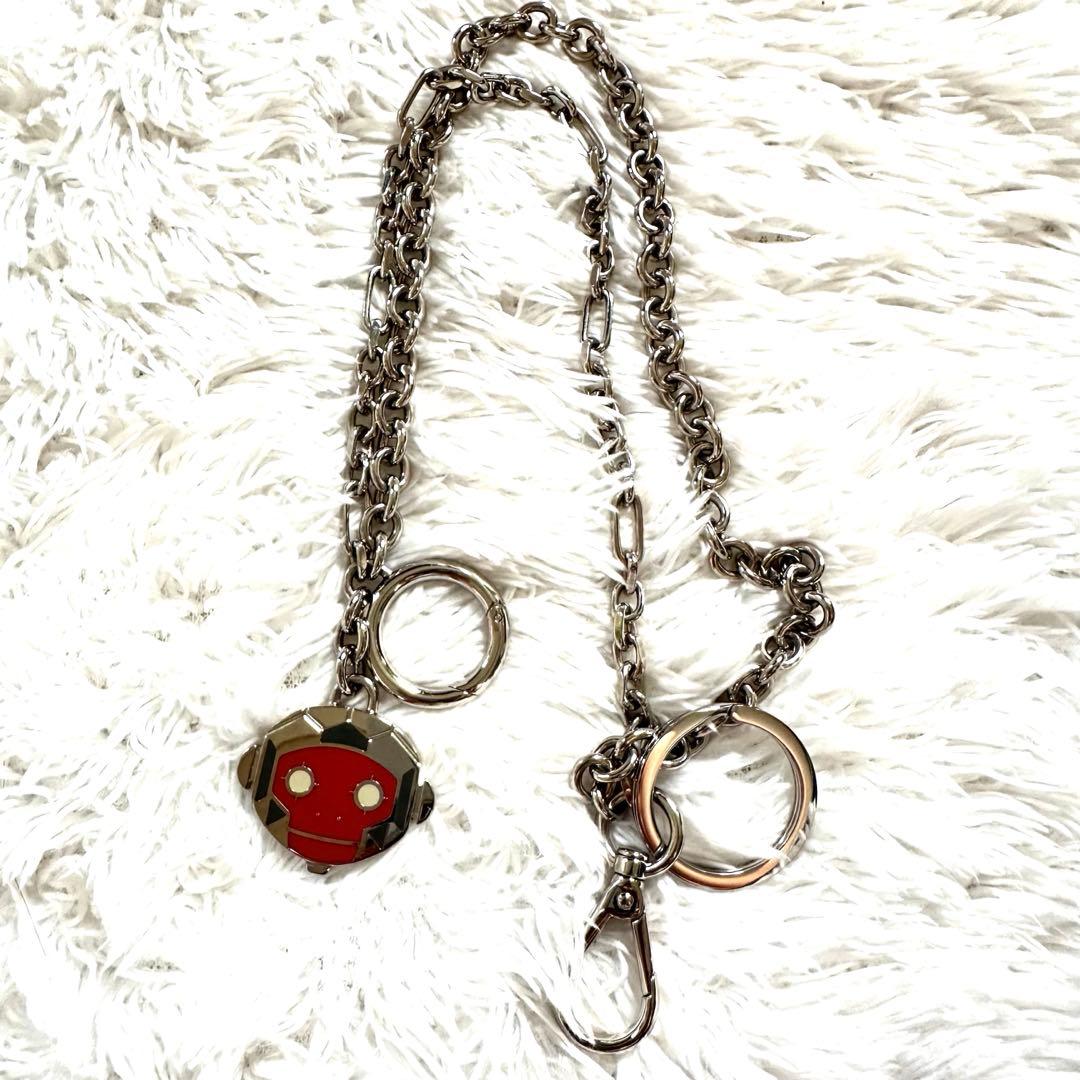 美品 PRADA プラダ ウォレットチェーン 2PS033 シルバー