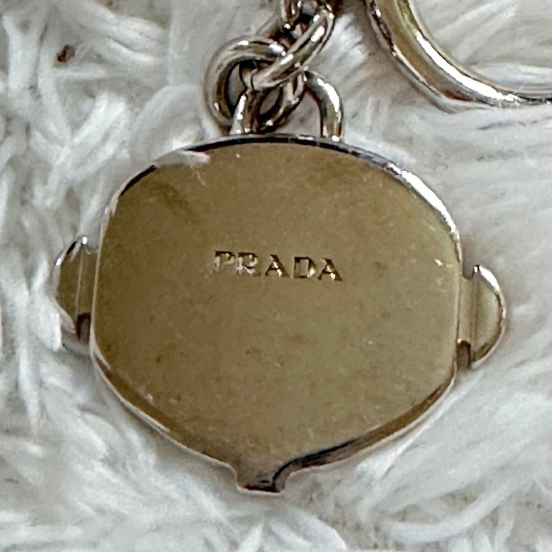 美品 PRADA プラダ ウォレットチェーン 2PS033 シルバー