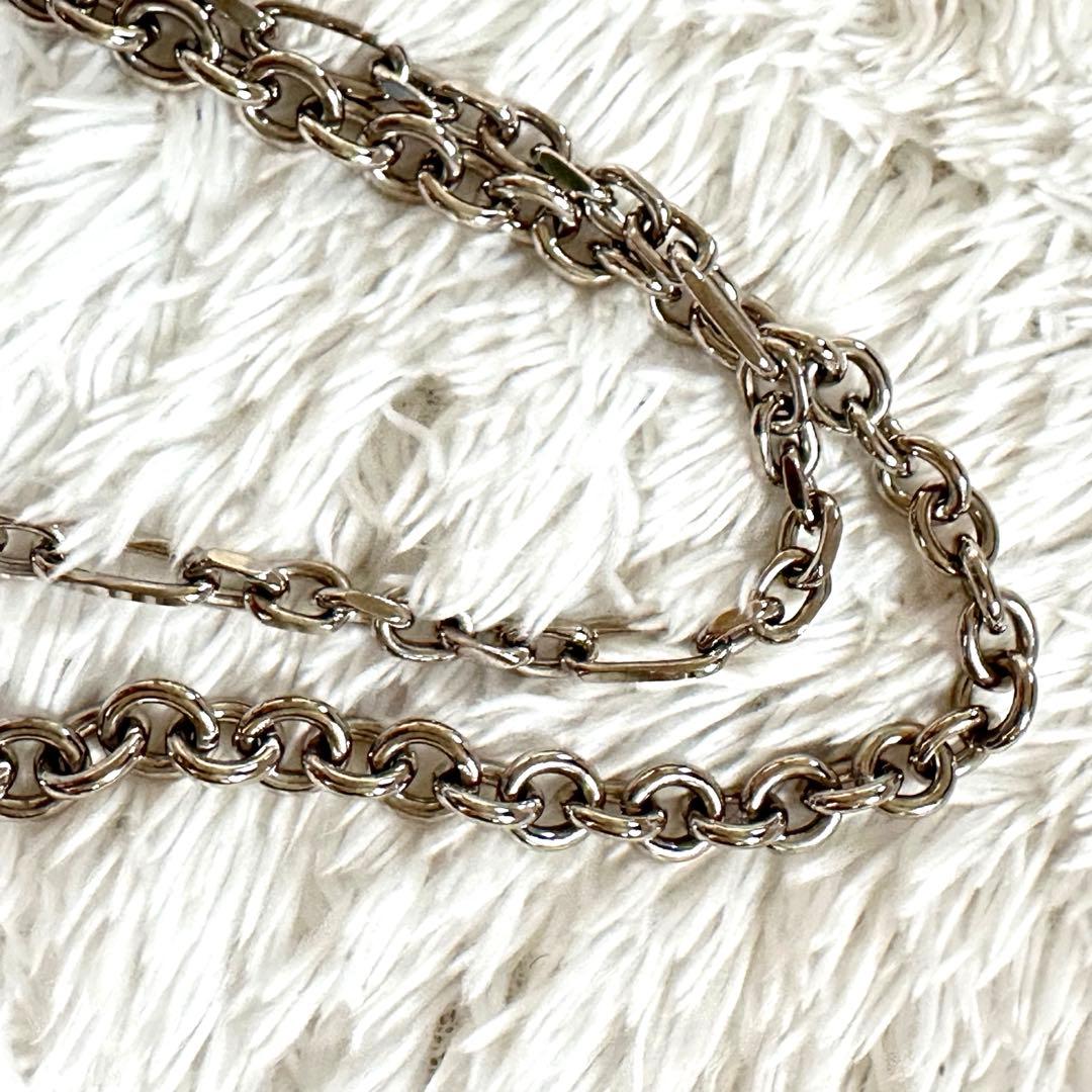 美品 PRADA プラダ ウォレットチェーン 2PS033 シルバー