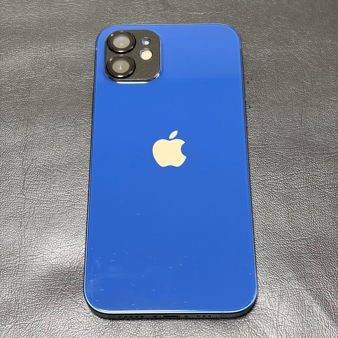 iPhone12 64GB バッテリー残量87% ブルー + 箱,充電ケーブル