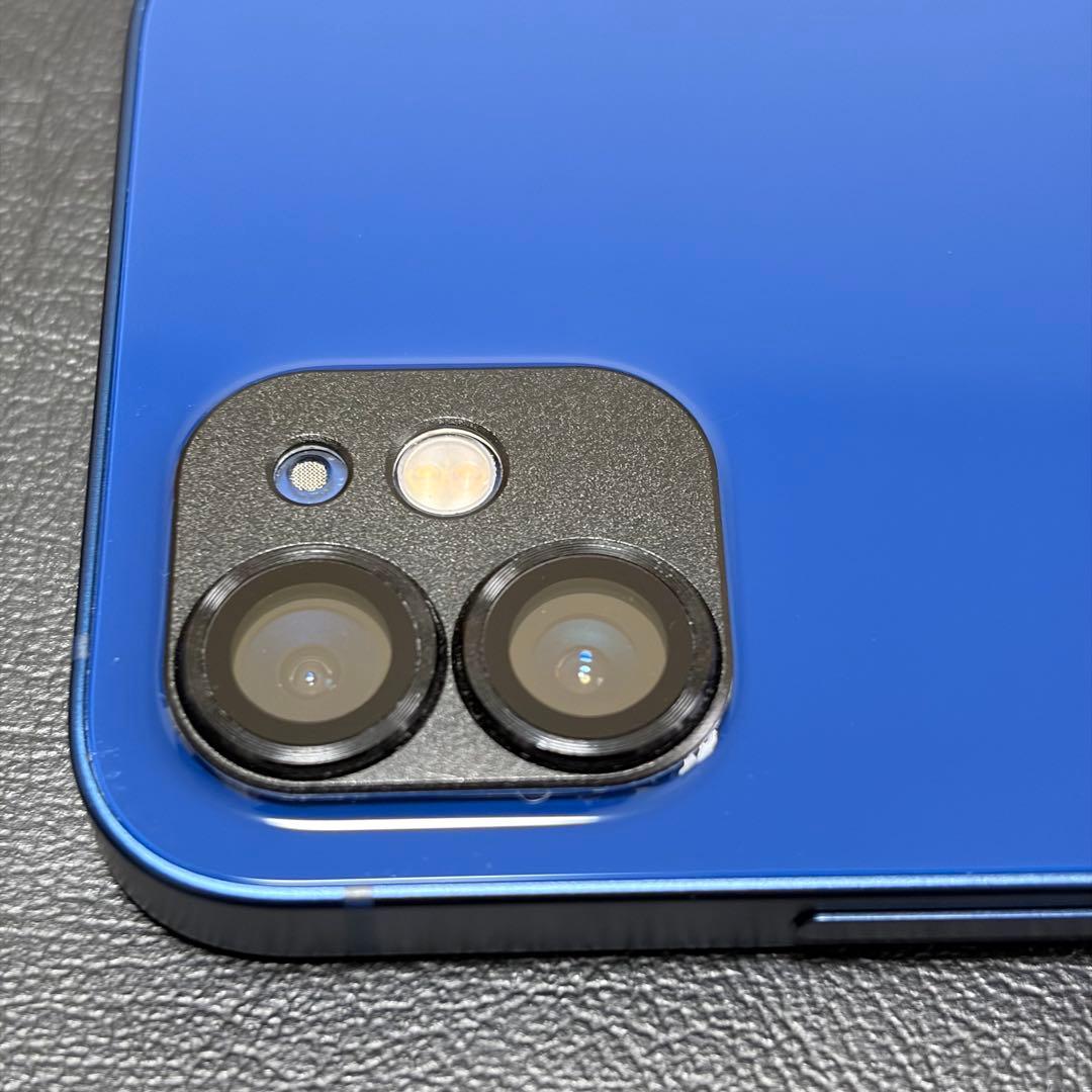 iPhone12 64GB バッテリー残量87% ブルー + 箱,充電ケーブル