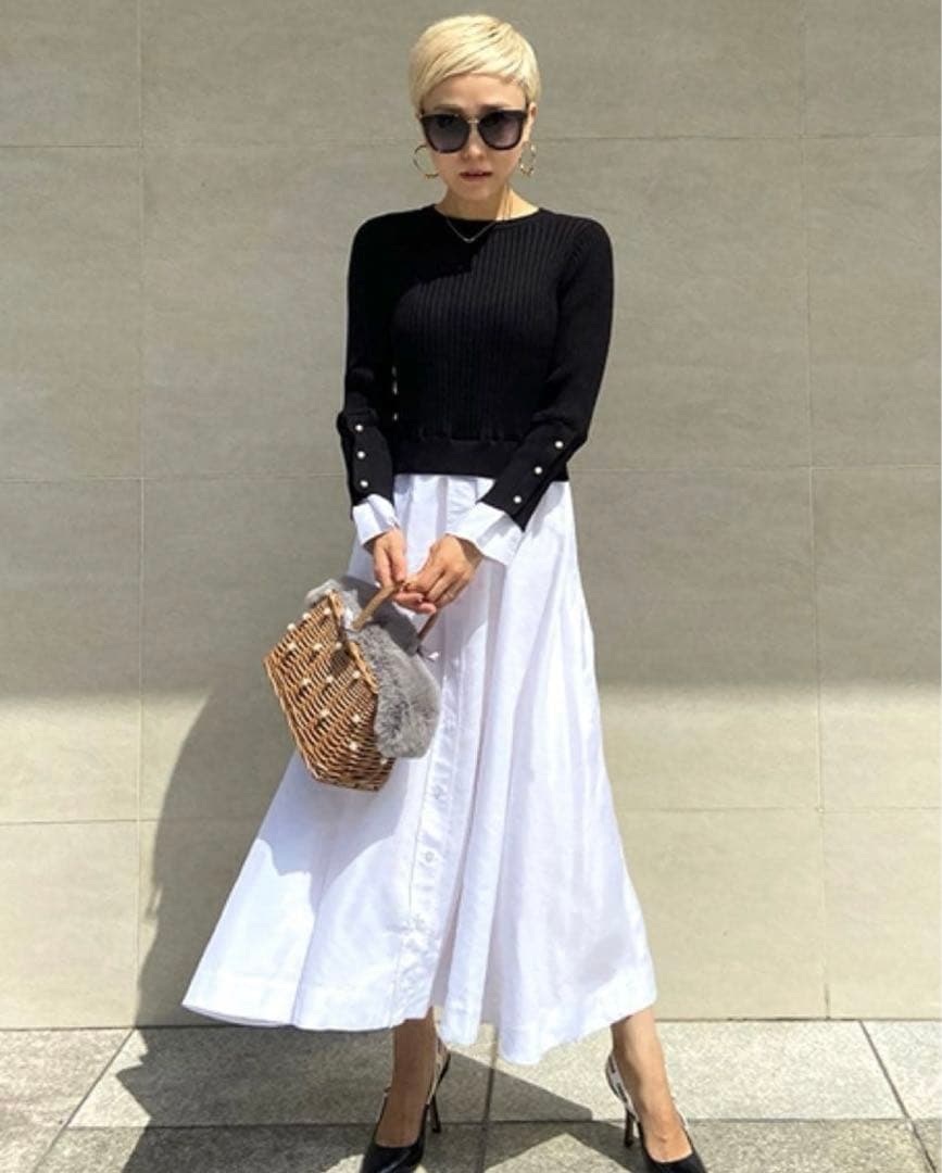 jenne バックパール大人フレンチドッキングワンピース　M