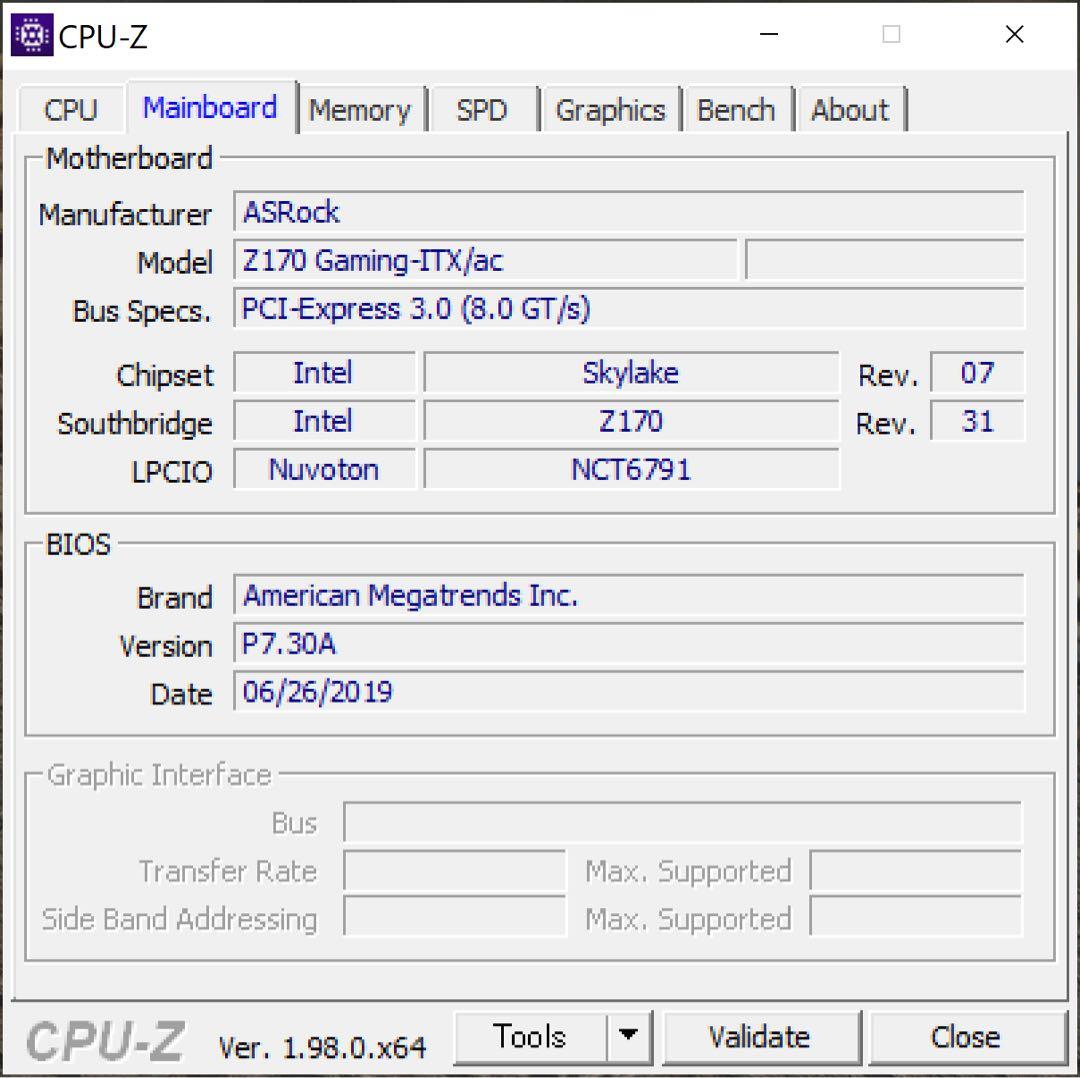 ITX PC Intel Z170 SSD RAIJINTEK メモリ8GB