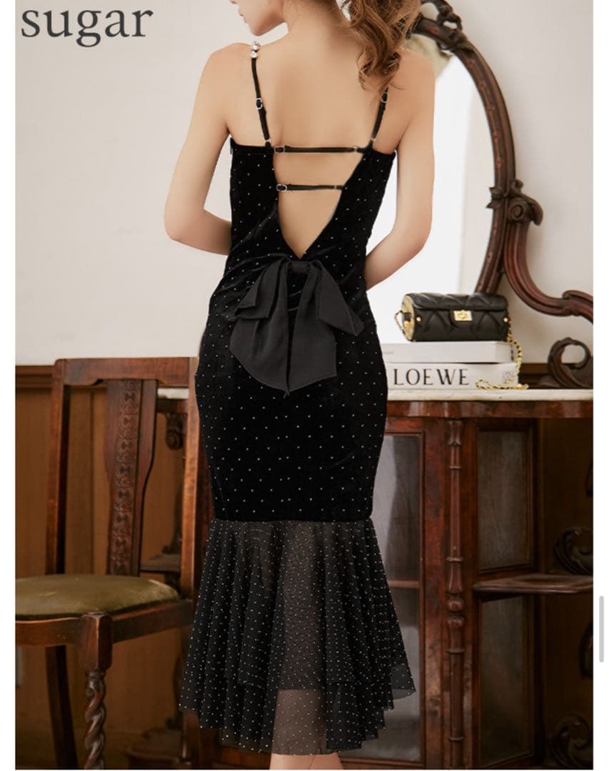 お値下げ交渉◎sugarブラックドット柄ナイトドレス