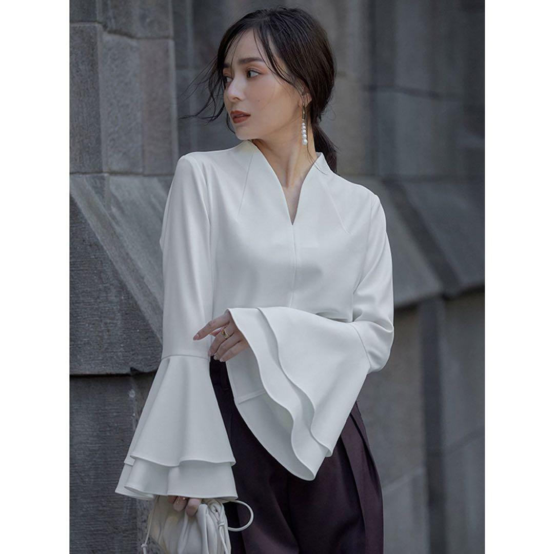 アニュアンス anuans ラッフルスリーブブラウス