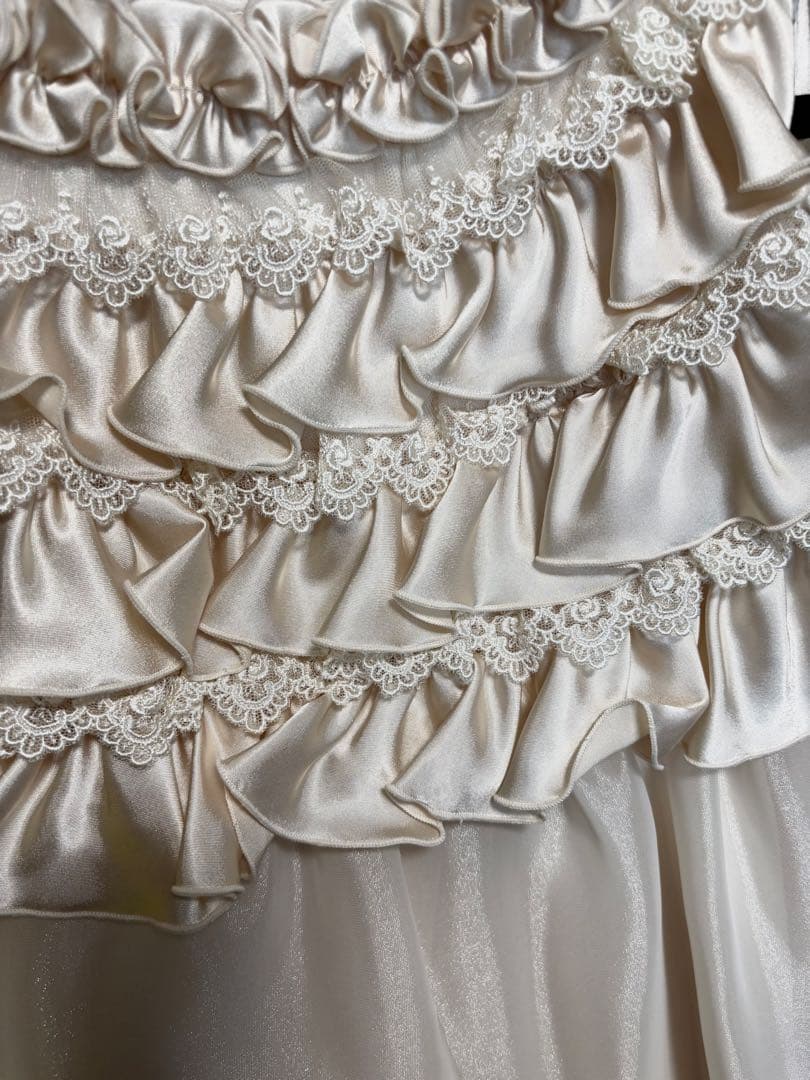 【1回着用】TOCCA フリル付きドレス 140 アイボリー