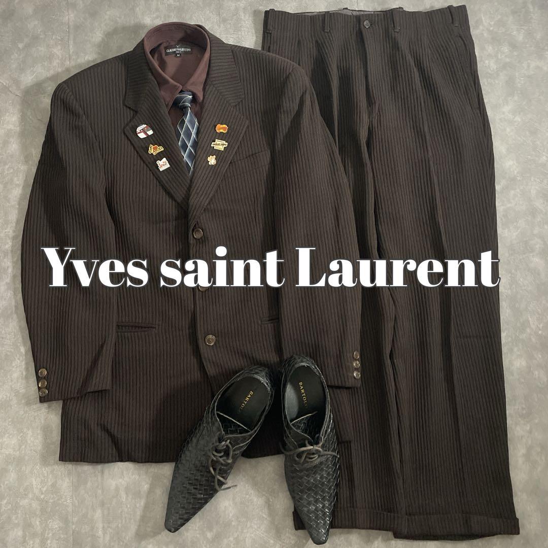 極上高級イタリア製コーデュロイスーツ × saint Laurentネクタイ