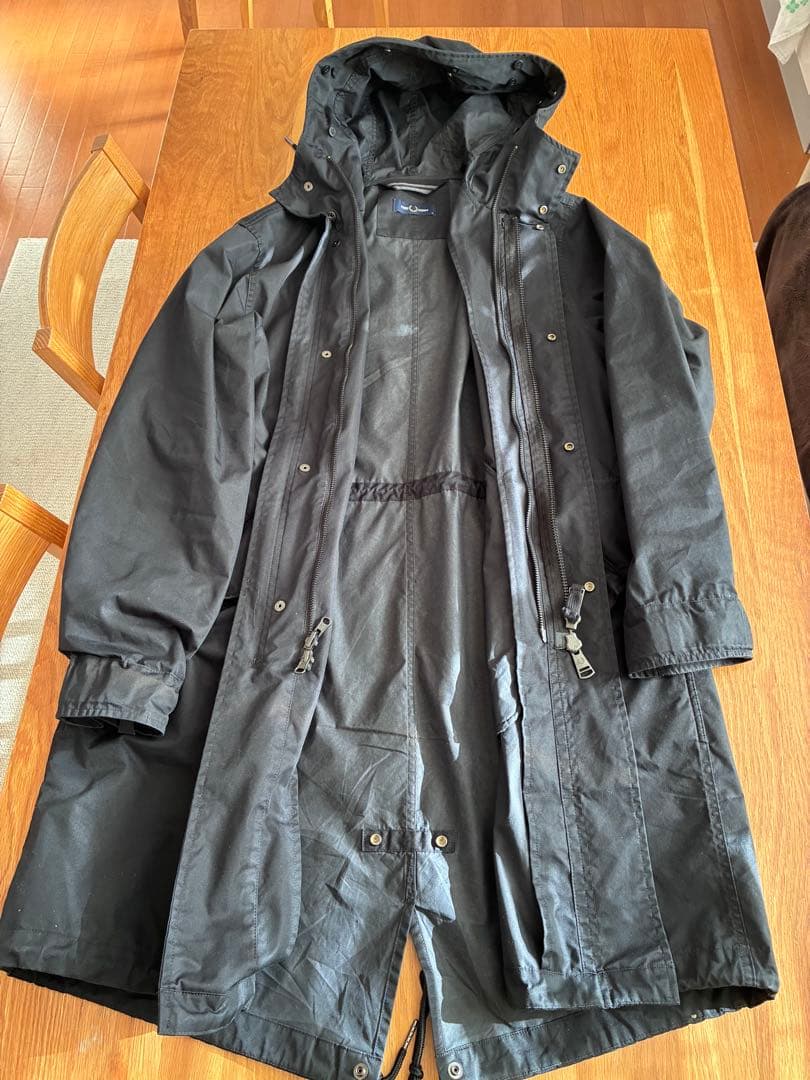 フレッドペリー　モッズコート　J6504 フィッシュテール パーカー　ブラック