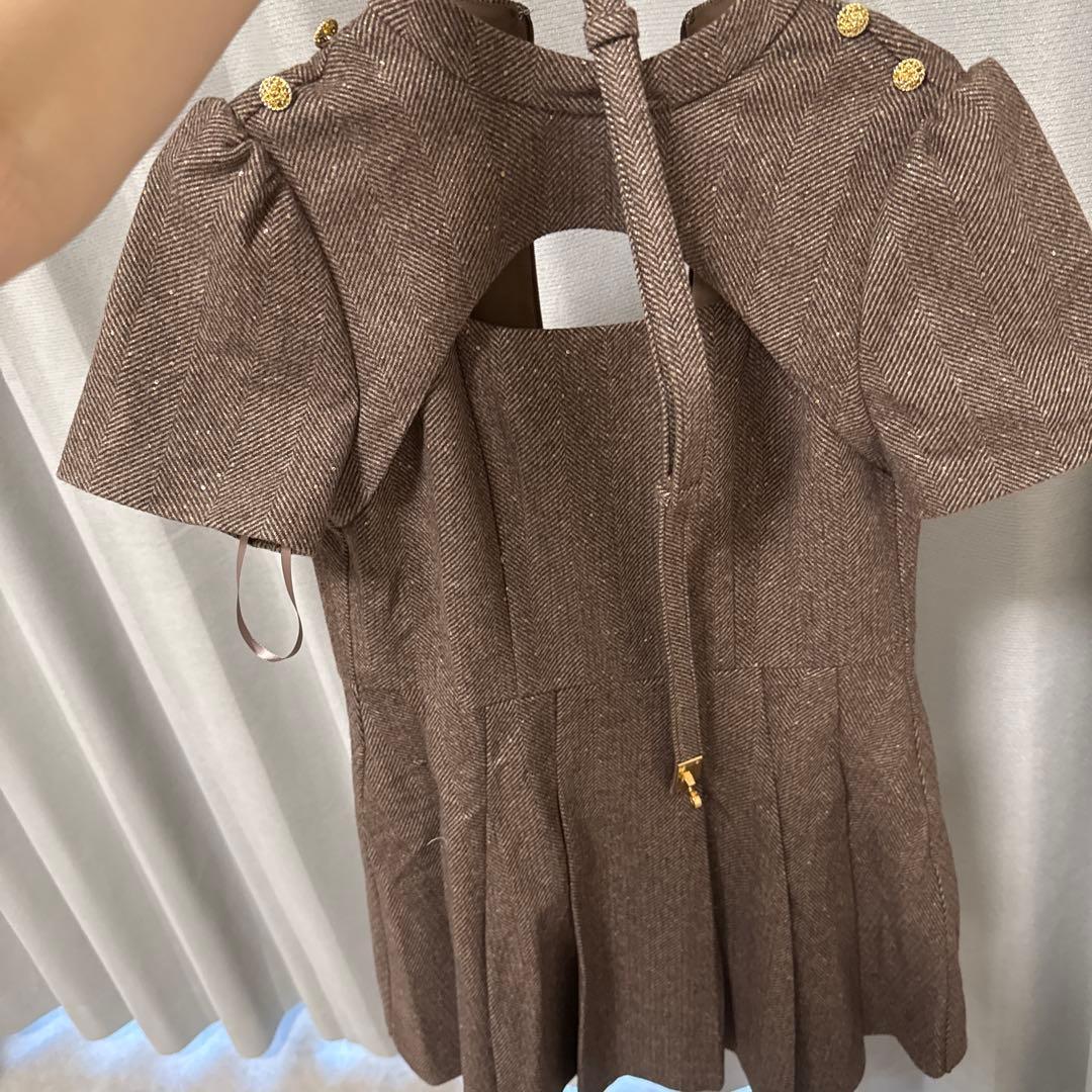 M me eme クラシカルへリンボーンミニワンピース