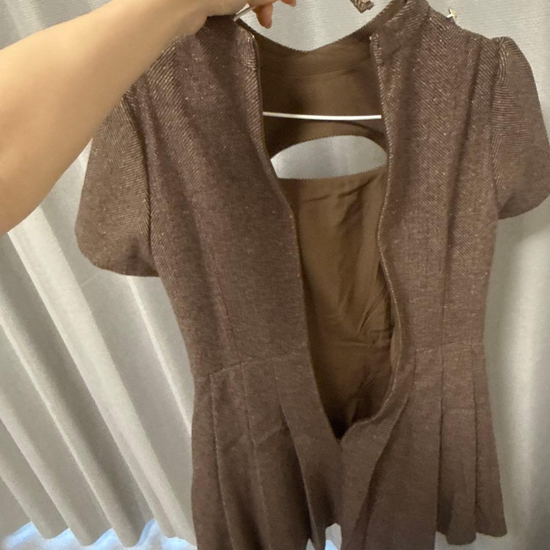 M me eme クラシカルへリンボーンミニワンピース