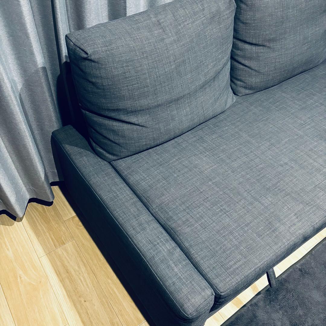 フリーヘーテン グレー 引き取り限定 IKEA ソファベッド ダブルベッド