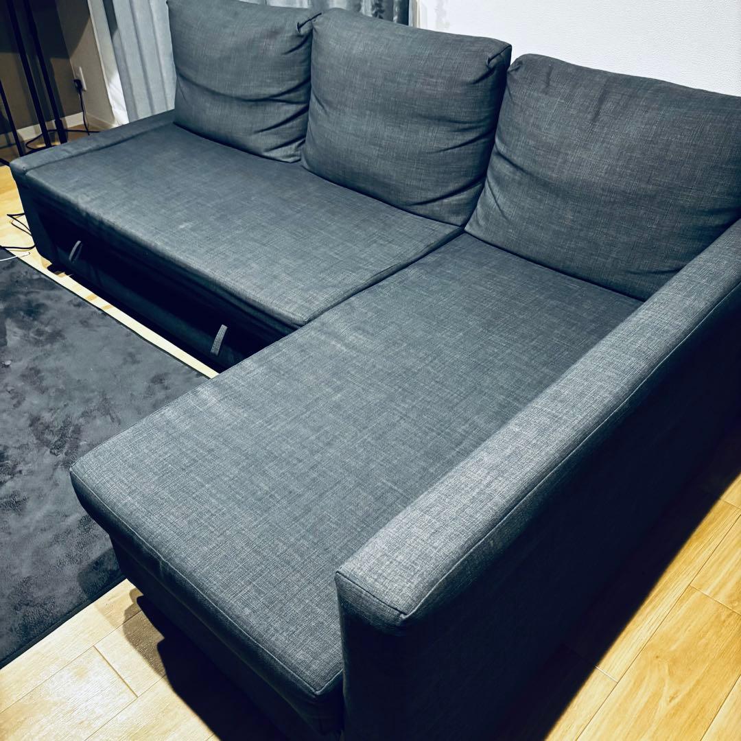 フリーヘーテン グレー 引き取り限定 IKEA ソファベッド ダブルベッド