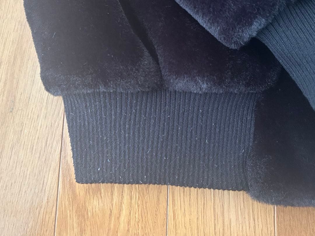 リズリサ　うさみみフードファーブルゾン フード付きベルベットジャケット　黒