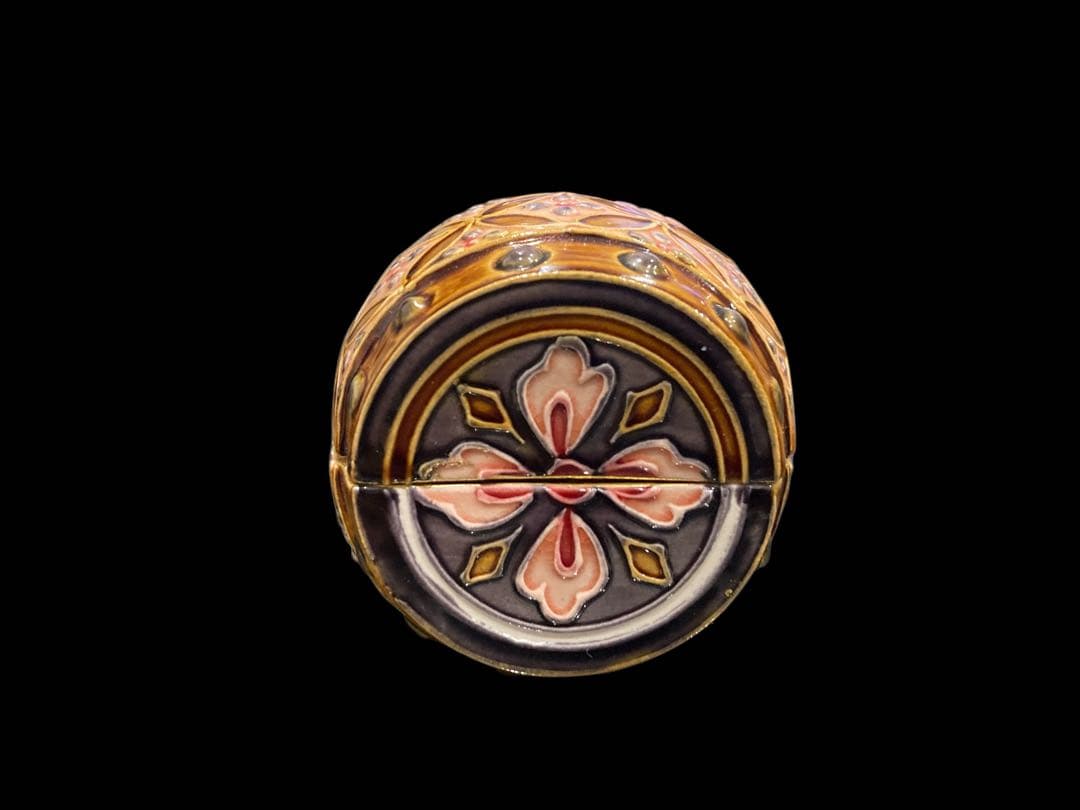 茶道具 山本一如 交趾 太鼓 香合 一如造 茶器 古美術 骨董 アンティーク