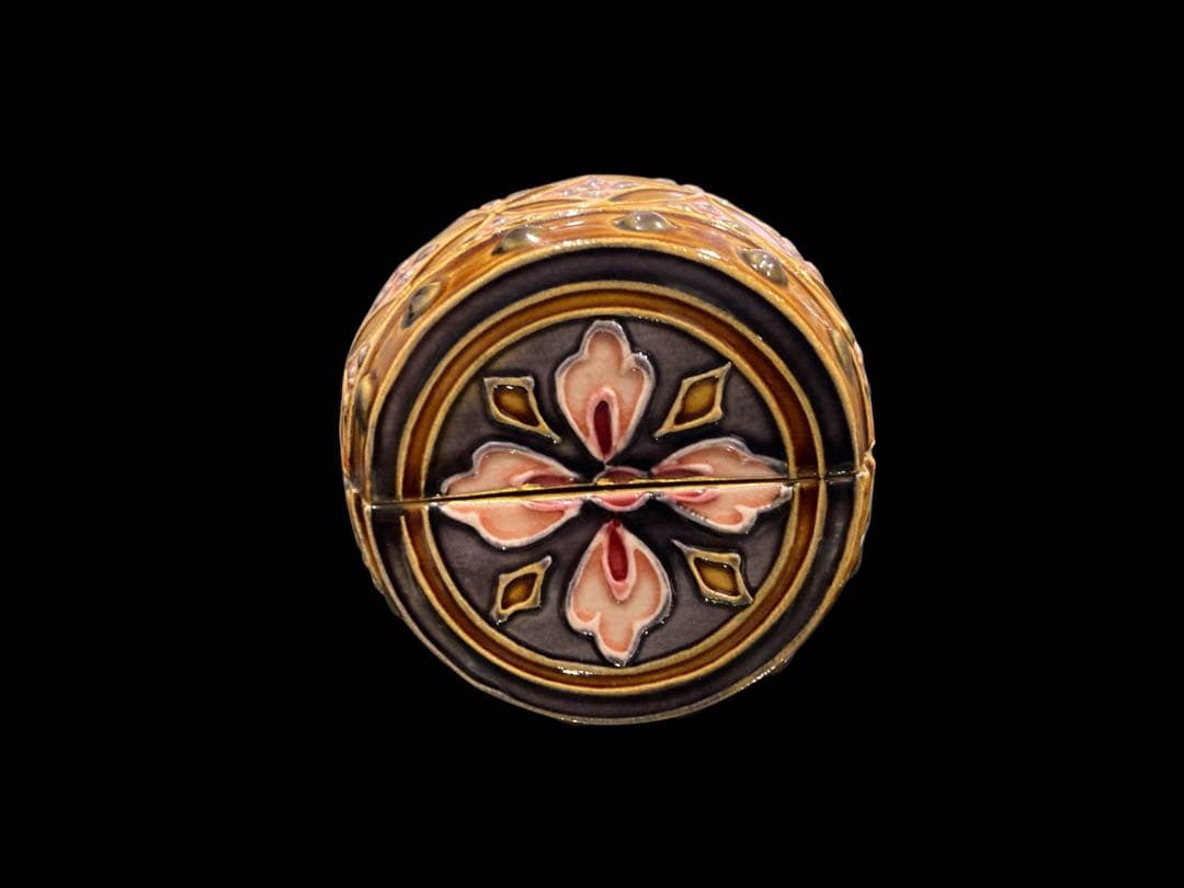 茶道具 山本一如 交趾 太鼓 香合 一如造 茶器 古美術 骨董 アンティーク