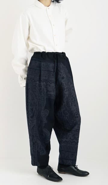 パンツ YANTOR Tibetan Paisley Himo Pants BLUE