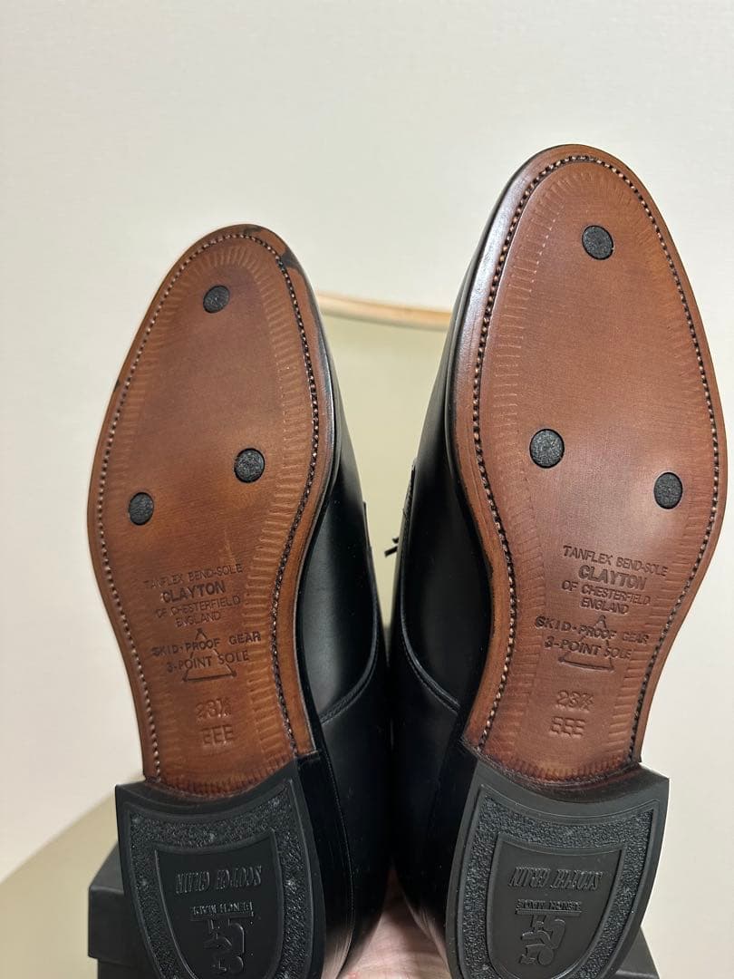 ま*郎様 スコッチグレイ 9009 ブラックレザー ドレスシューズ 23.5