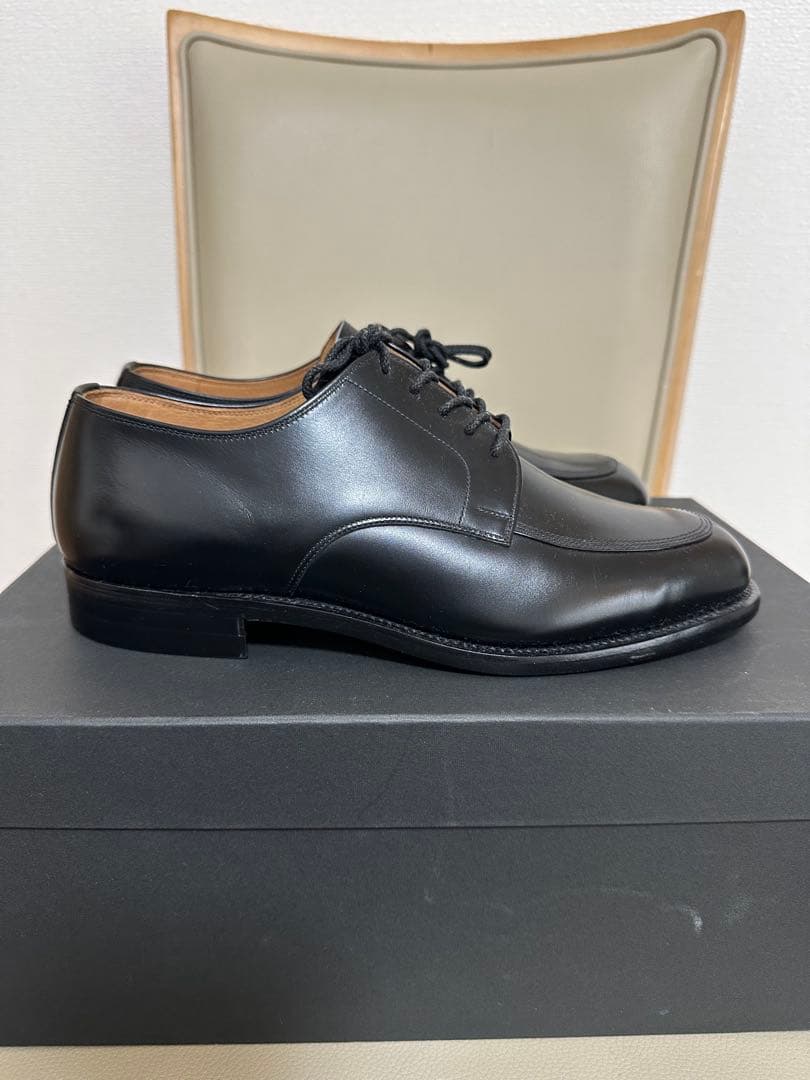 ま*郎様 スコッチグレイ 9009 ブラックレザー ドレスシューズ 23.5