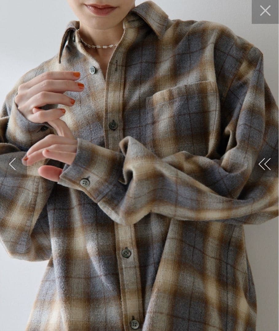 極美品✨️【Whim Gazette】シャギー チェック シャツ サイズフリー