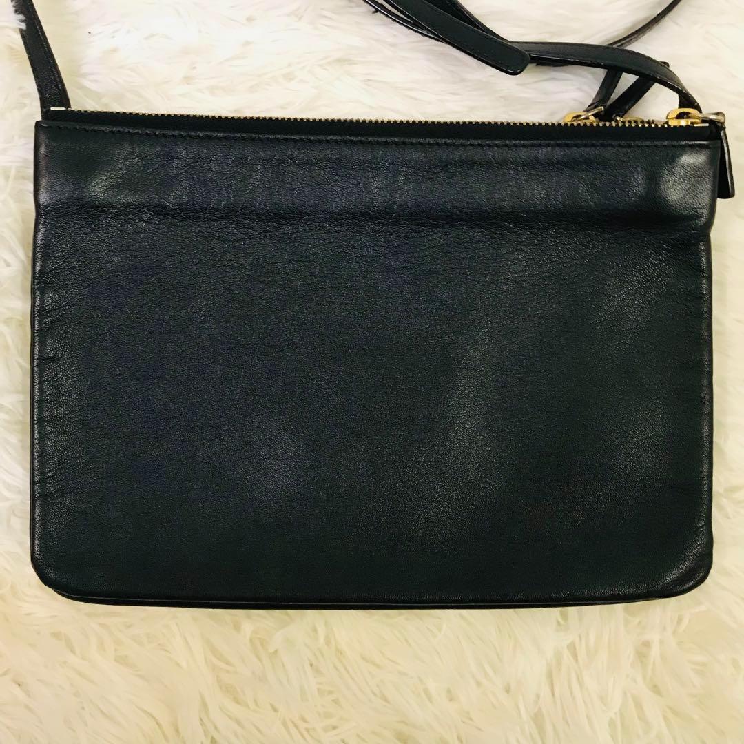 極美品✨セリーヌ ショルダーバッグ トリオ ラージ ゴールド金具 ブラック