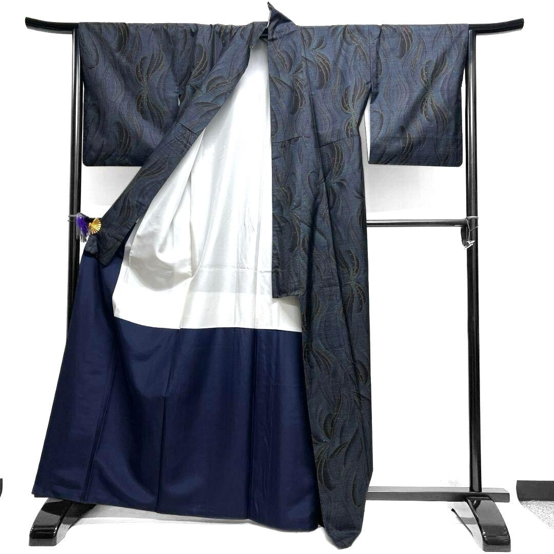 小紋 本場大島紬　花優羅　窪田織物　花のロンド　着物　044a p