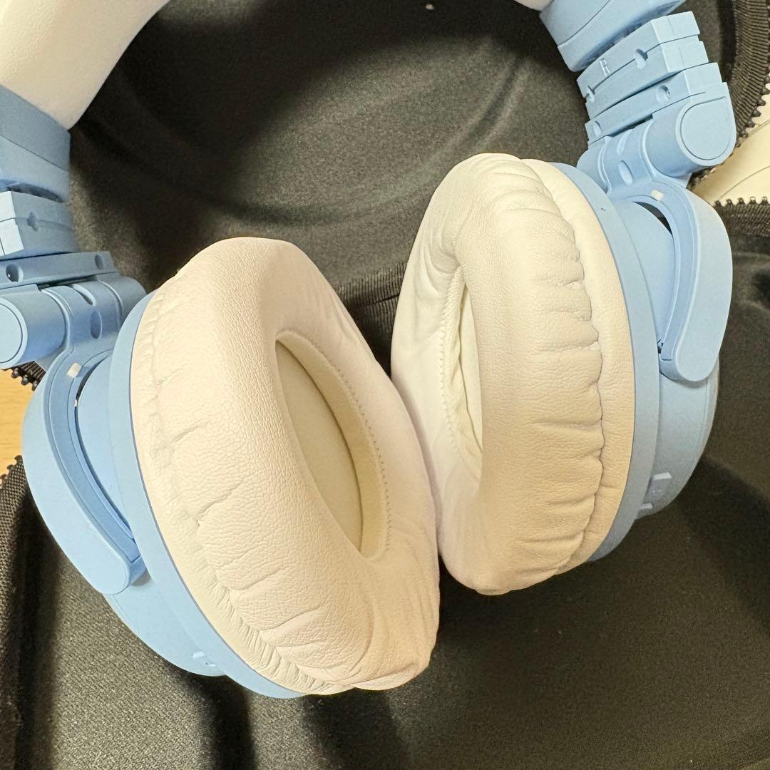 【極美品 YOWU】猫耳ヘッドホン ワイヤレス 第3世代 LED 水色 マイク