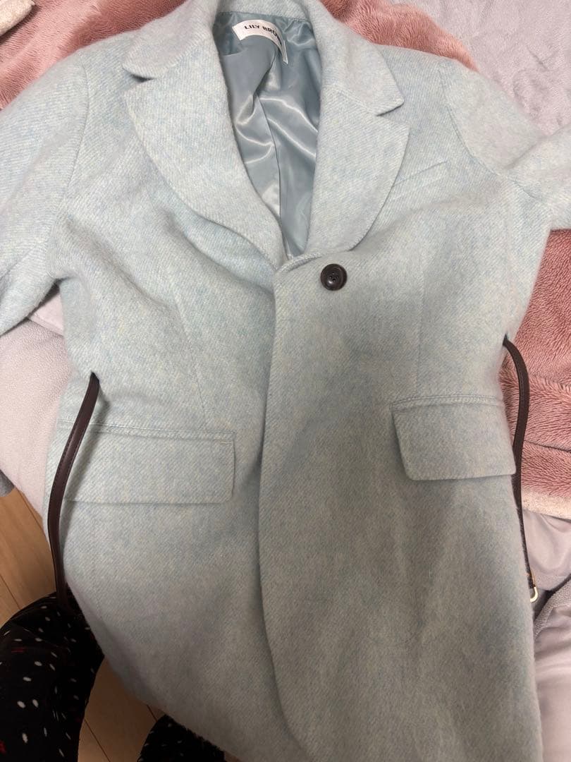 リリーブラウン ベルト付きシャギーオーバージャケット