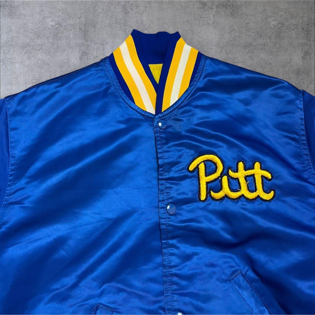 80s STARTER ピッツバーグ大学 サテンスタジャン カレッジ刺繍ロゴ