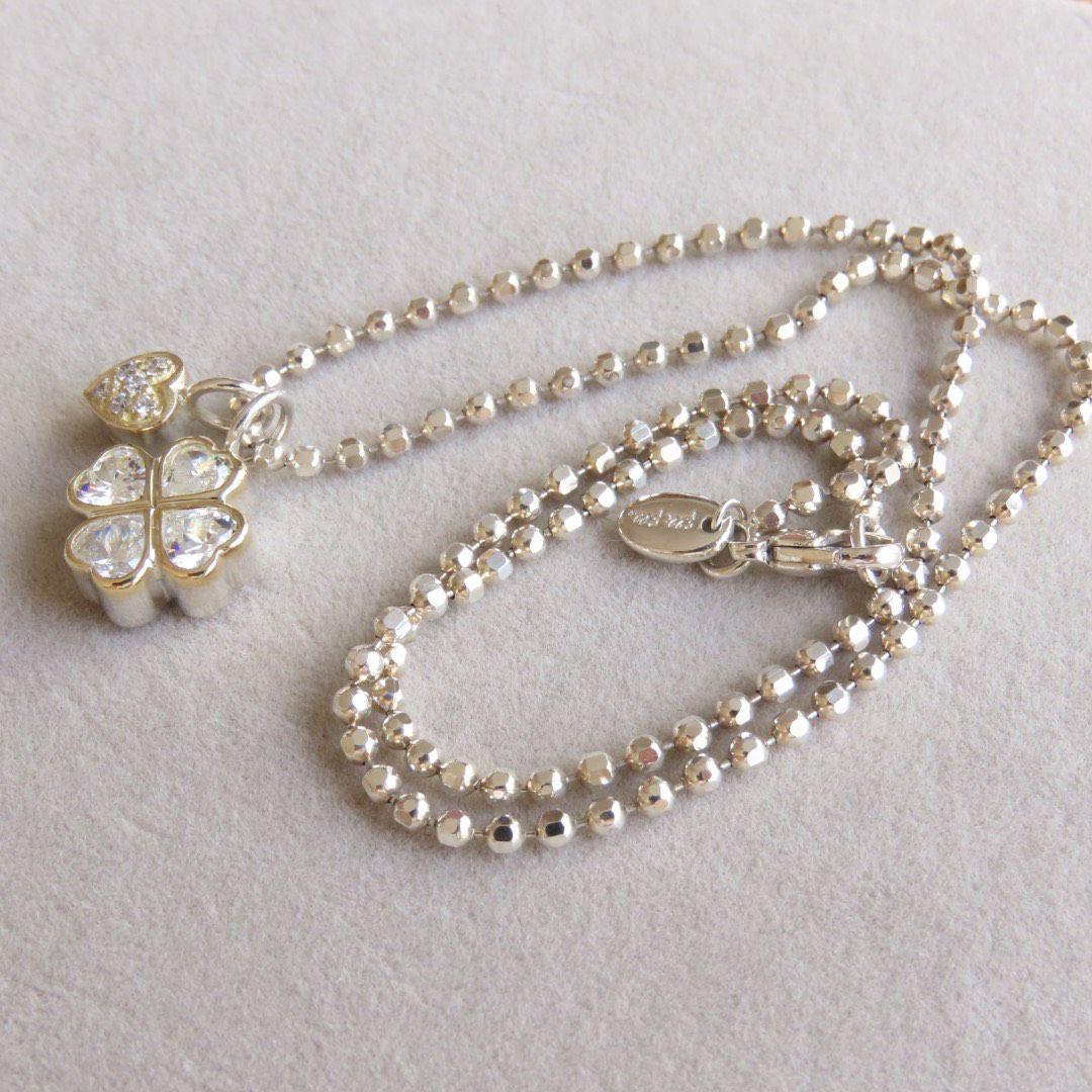 フォリフォリ　750 k18 シルバー　925 ネックレス　クローバー