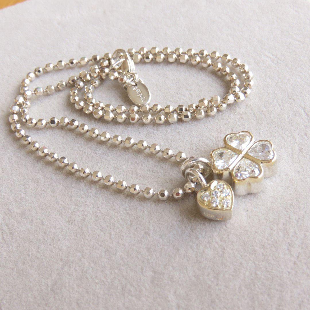 フォリフォリ　750 k18 シルバー　925 ネックレス　クローバー