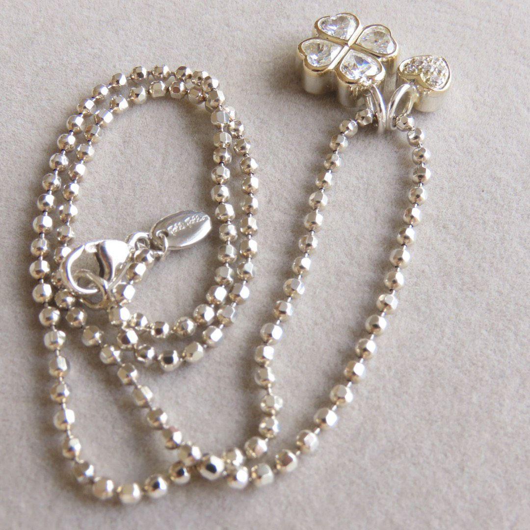 フォリフォリ　750 k18 シルバー　925 ネックレス　クローバー