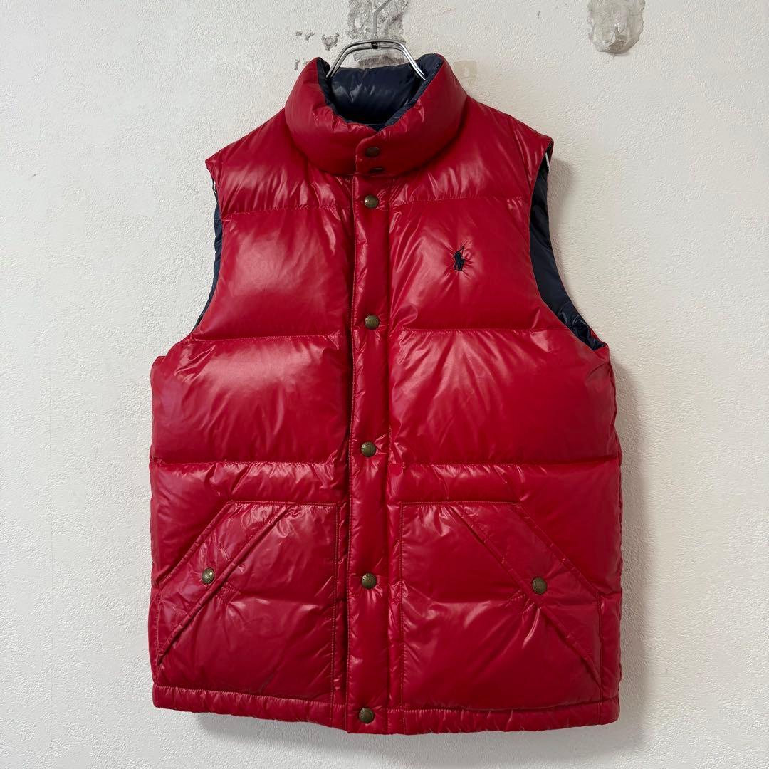 POLO★ポロラルフローレン★ダウンベスト★リバーシブル★赤↔︎ネイビー/紺★SM