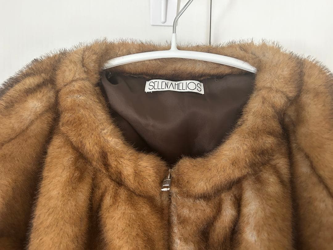 SELENAHCELIOS ブラウンファー風ボンバージャケット
