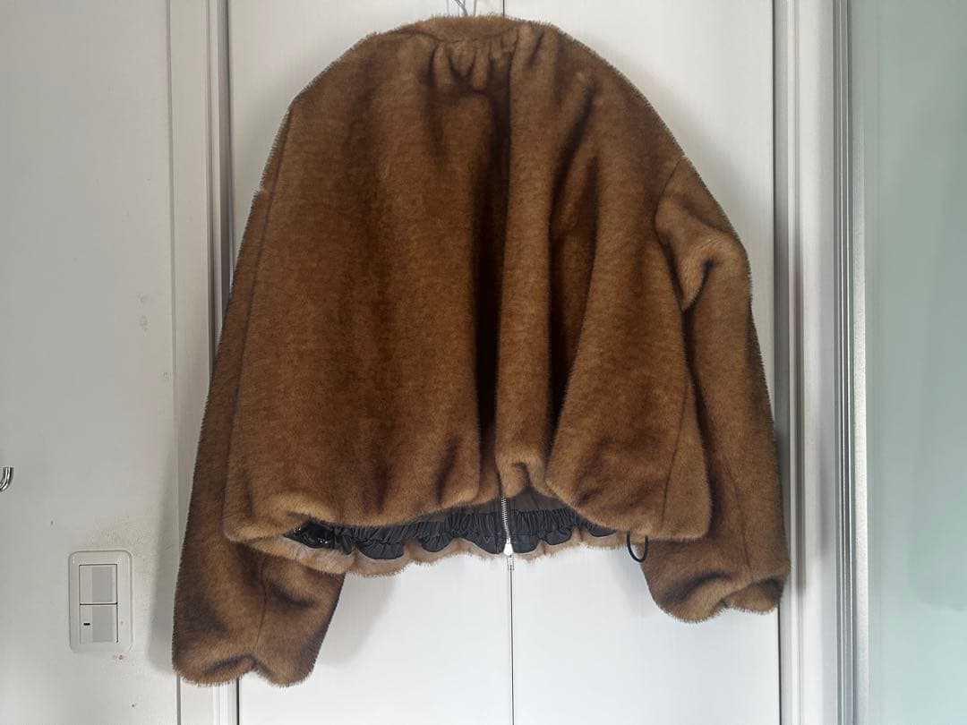 SELENAHCELIOS ブラウンファー風ボンバージャケット