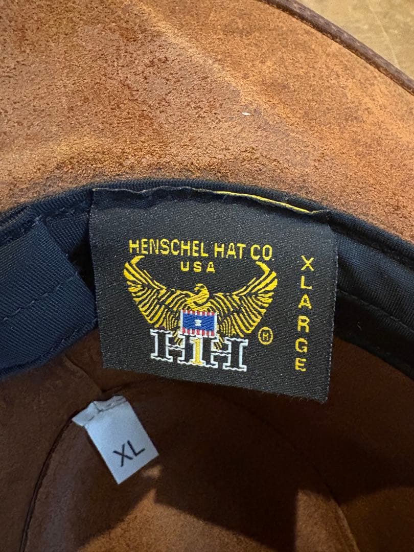 レザー製ブラウンカウボーイハット XL HENSCHEL HAT USA