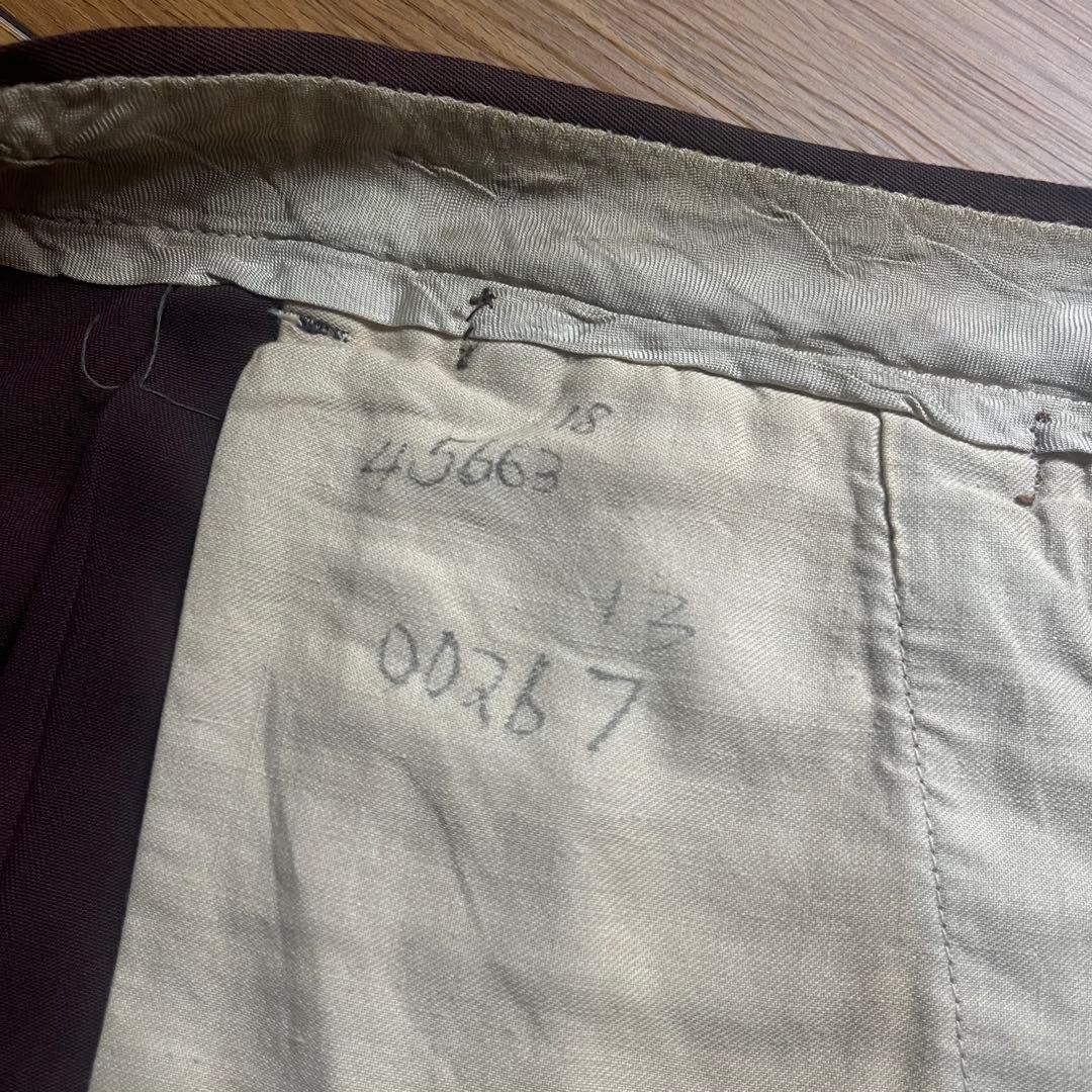 50s レーヨンギャバ スラックス ワイド ブラウン W36 L30