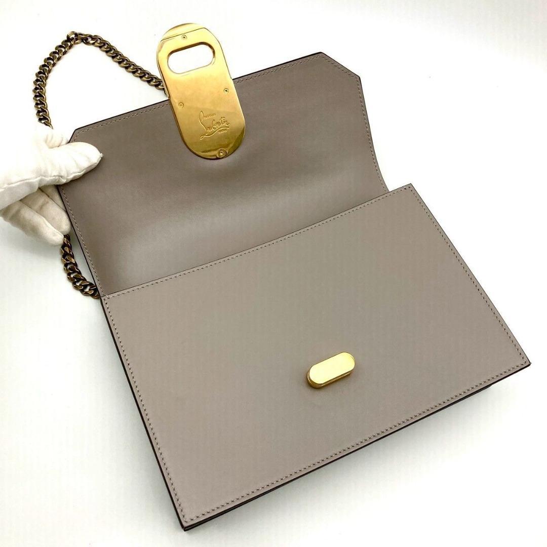 クリスチャンルブタン エリサ ショルダーバッグ チェーン グレージュ 80122