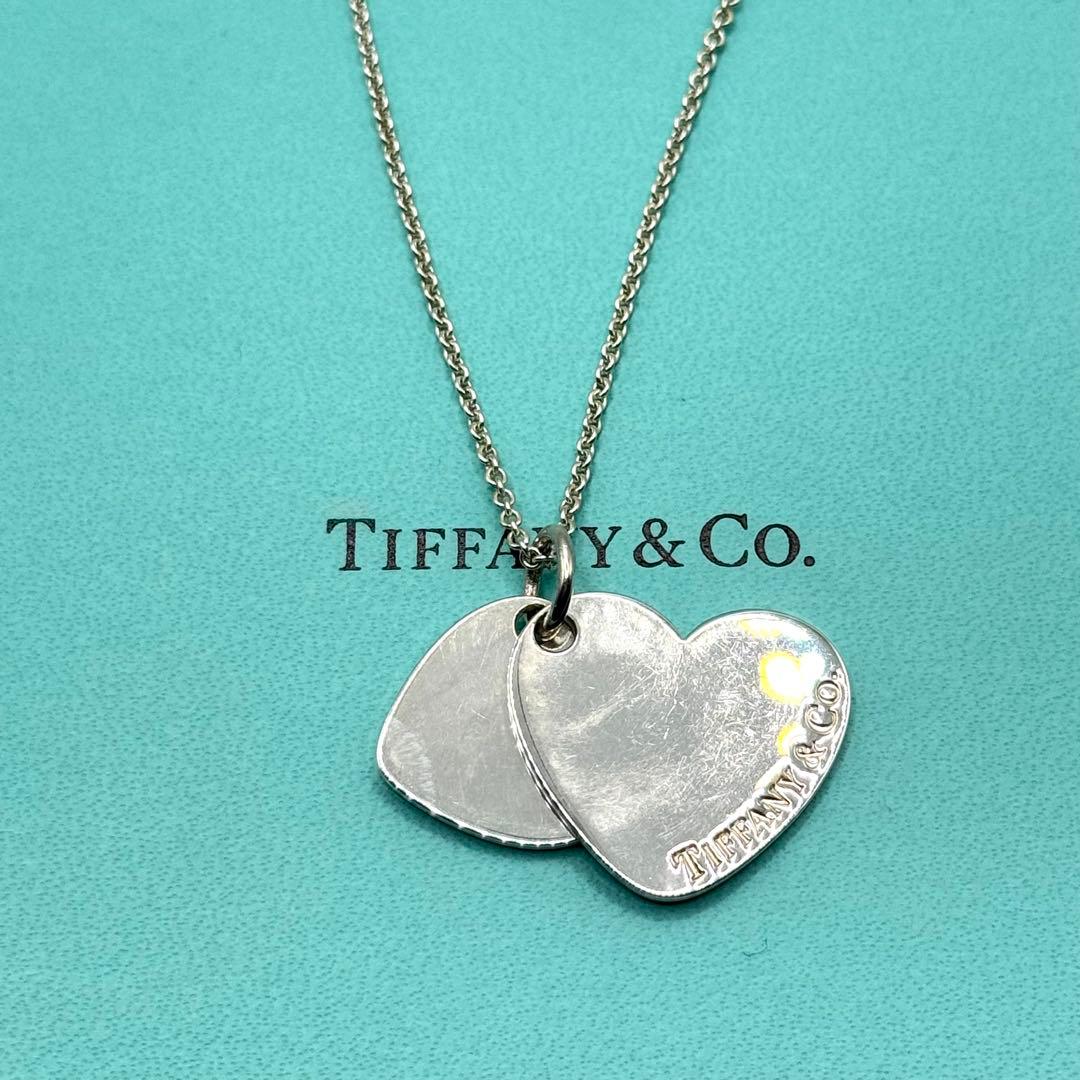 美品 ティファニー ネックレス ダブルハート シルバー 925