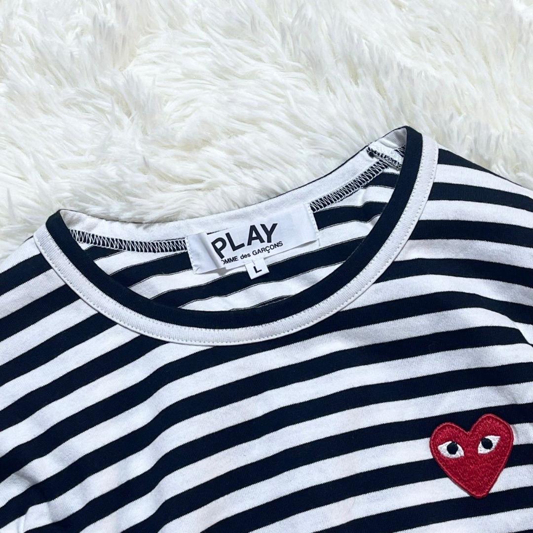 コム デ ギャルソン Tシャツ 綿100％ Lサイズ ボーダー 日本製