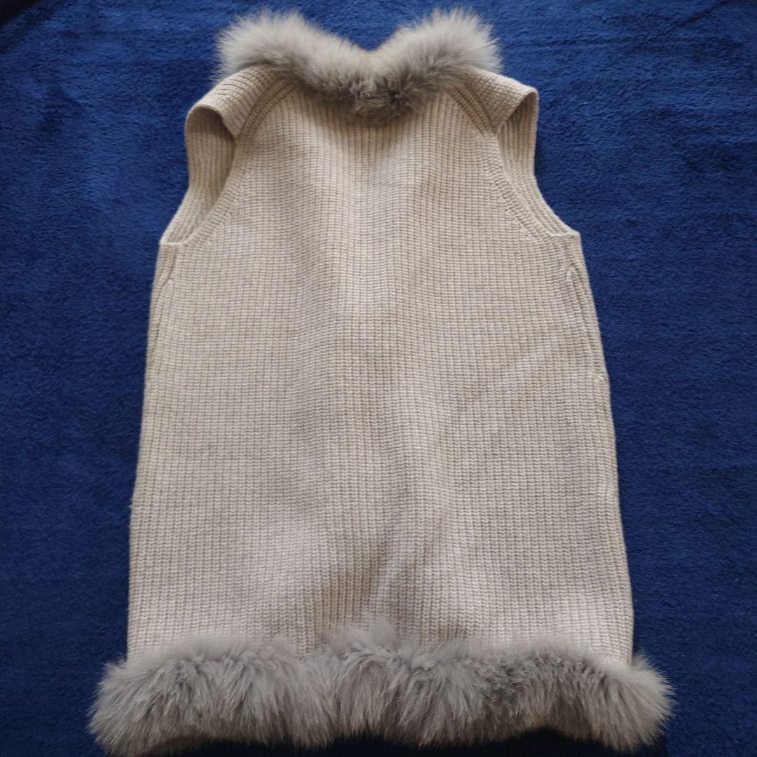 ANAYI ニットファーベスト グレー