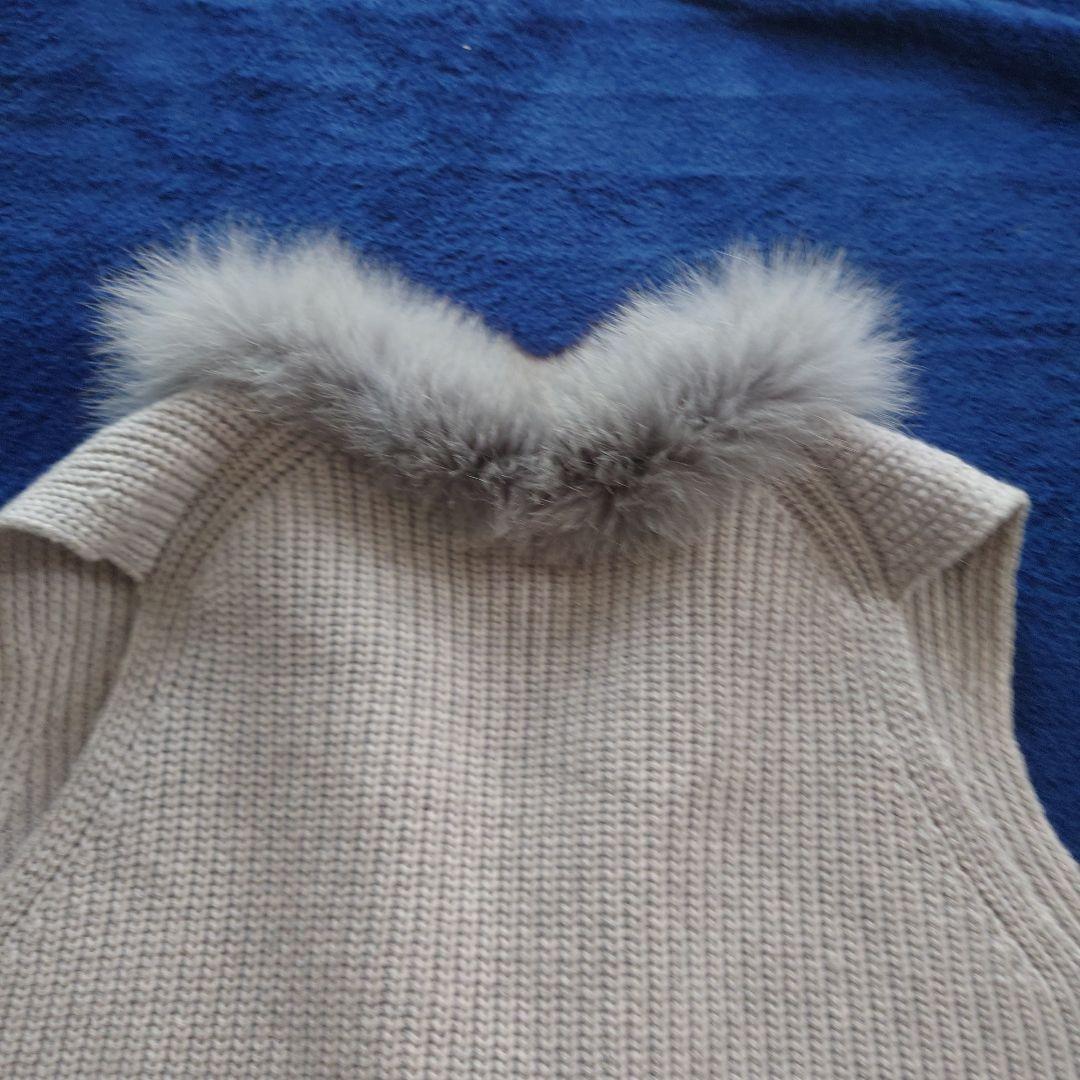 ANAYI ニットファーベスト グレー